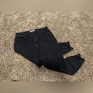 California Vintage Black Ankle Jeans -  Destructed Ankle - Size 15/16